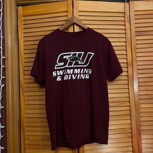 SIU Swimming and Diving Maroon T-Shirt